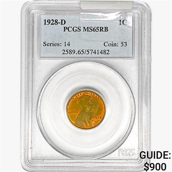 1928-D Wheat Cent PCGS MS65 RB