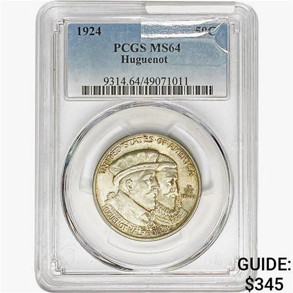1924 Huguenot Half Dollar PCGS MS64