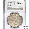 Image 1 : 1922-S Silver Peace Dollar NGC MS62