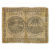 Image 2 : CC-62 FEBRUARY 26, 1777 $30 THIRTY DOLLARS CONTINENTAL CURRENCY NOTE VERY FINE