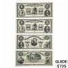Image 1 : CUT SHEET OF 1800's $1, $1, $2, $3 CITIZENS BANK OF LOUISIANA NEW ORLEANS, LA OBSOLETE NOTES GEM UNC