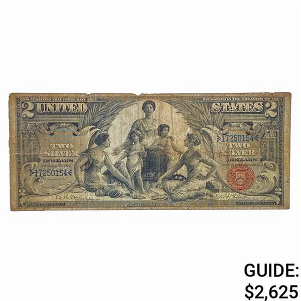 FR. 248 1896 $2 TWO DOLLARS EDUCATIONAL SILVER CERTIFICATE CURRENCY NOTE VERY FINE