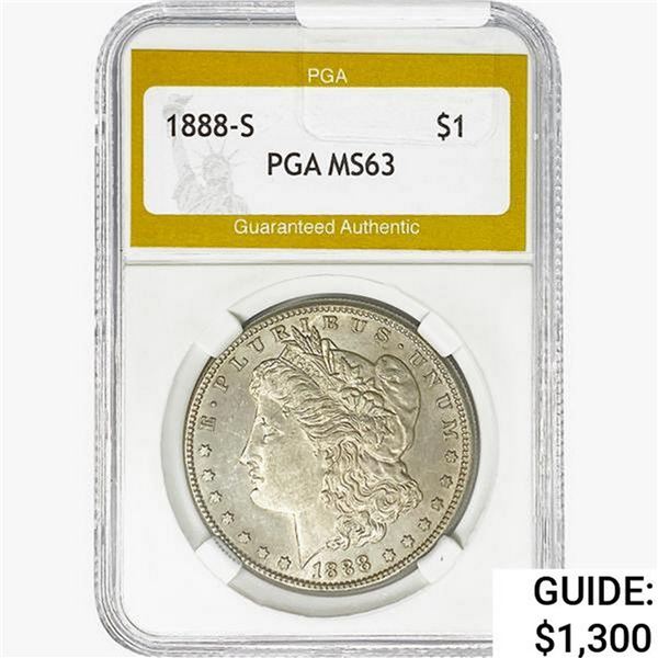 1888-S Morgan Silver Dollar PGA MS63