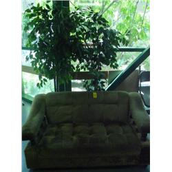 LOT - COUCH W/ 2 PLANTS