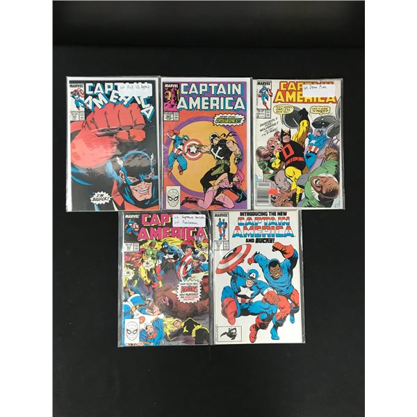 LOT OF 5 CAPTAIN AMERICA COMICS (MARVEL COMICS)