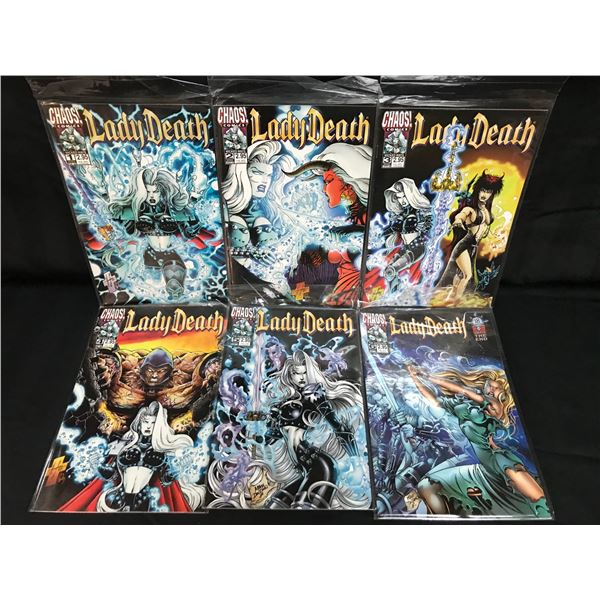 LOT OF 6 LADY DEATH COMICS (CHAOS COMICS)