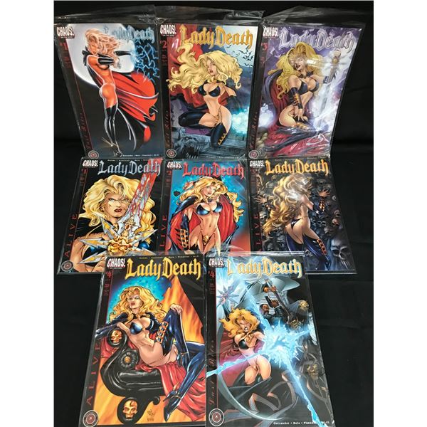 LOT OF 8 LADY DEATH COMICS (CHAOS COMICS)