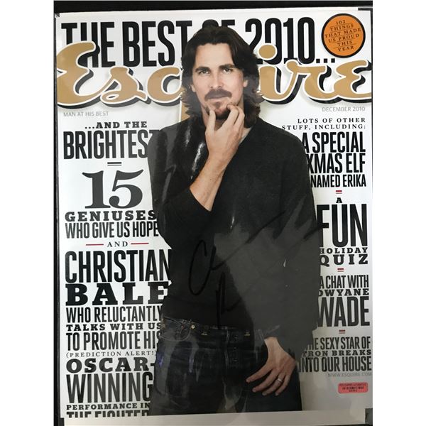 CHRISTIAN BALE SIGNED ESQUIRE MAGAZINE COVER (RED CARPET COA)