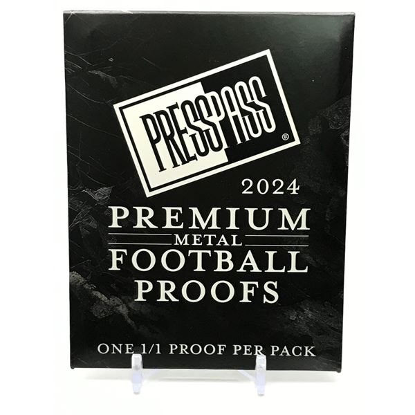SEALED 2024 PRESSPASS PREMIUM METAL FOOTBALL PROOF (1/1 IN EVERY PACK)