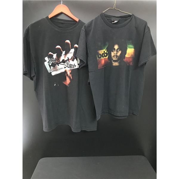 BOB MARLEY AND JUDAS PRIEST CONCERT SHIRT LOT