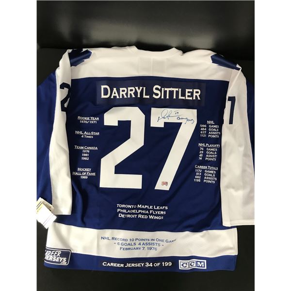 LTD. EDITION DARRYL SITTLER SIGNED CAREER STAT JERSEY 34/199 (AUTOGRAPH AUTHENTIC COA)