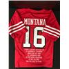 Image 1 : JOE MONTANA SIGNED SAN FRANCISCO 49ERS CAREER STAT JERSEY (JSA COA)