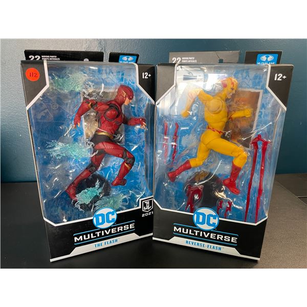 Lot of 2 DC Multiverse Collectible Action Figures by McFarlane Toys - The Flash & Reverse Flash -New