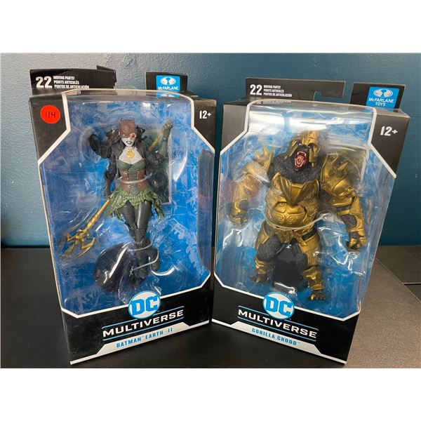 Lot of 2 DC Multiverse Collectible Action Figures by McFarlane Toys - Batman Earth & Gorilla Grodd