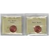 1983 x 2 Canada 1¢ Near Beads MS65, Far Beads; Cameo MS64, Professional Coin Certification System