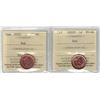 2002P Small Cent Red PCCS MS66, 2002 Small Cent Red ICCS MS66, 2pcs