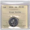 Image 1 : 2018 Canada 5¢ First Strike ICCS MS-66