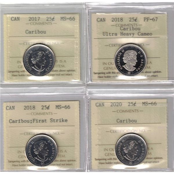 25¢ ICCS Lot of 4 pcs