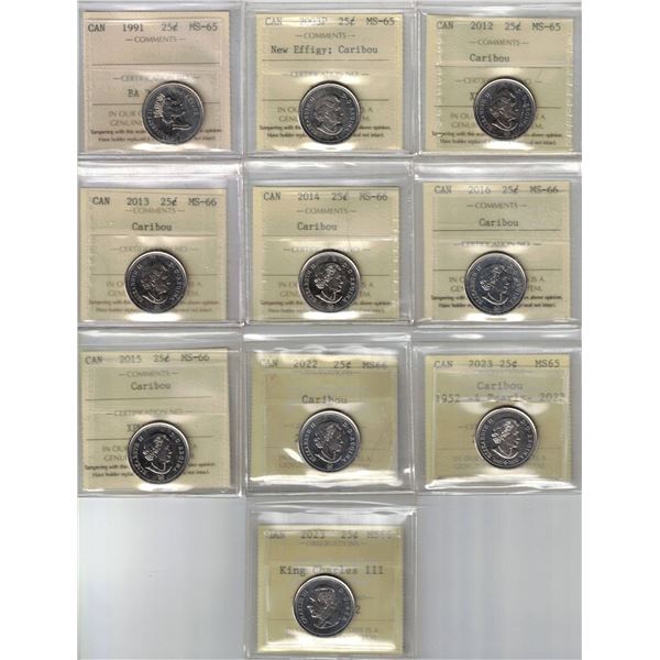 25¢ ICCS-PCCS Lot of 10 pcs