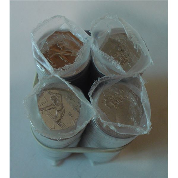 Canada 25¢ Olympic 4 X 2008 Rolls, One of each sport