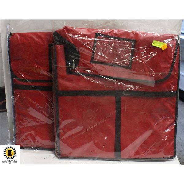 LOT OF 2 NEW FAUX LEATHER PIZZA DELIVERY BAGS