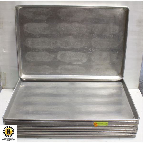 STACK OF ALUMINUM BUN PANS