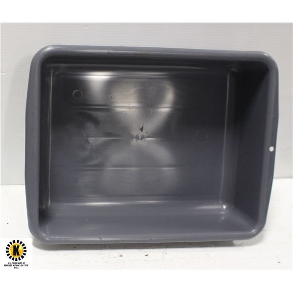 NEW GREY MEAT TOTE BOX / BUS PAN 20" X 15" X 5"