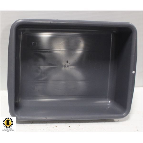 NEW GREY MEAT TOTE BOX / BUS PAN 20" X 15" X 5"