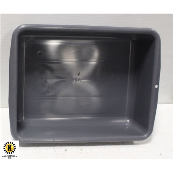 NEW GREY MEAT TOTE BOX / BUS PAN 20" X 15" X 5"