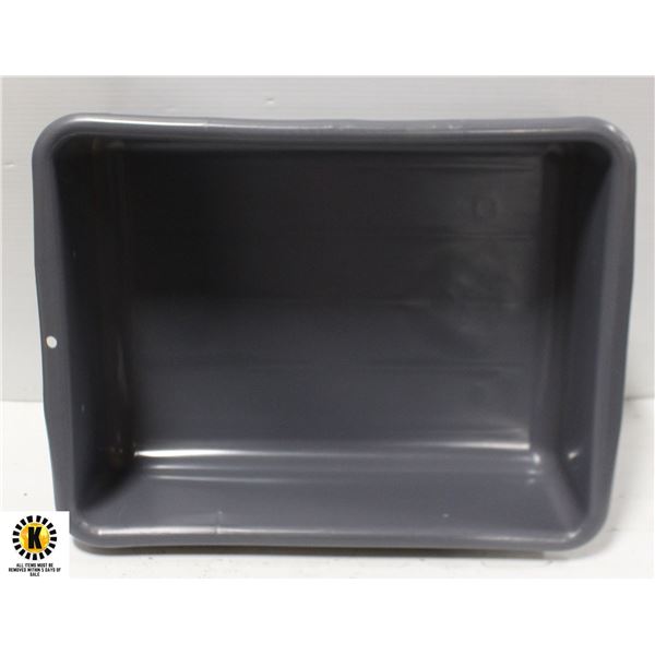 NEW GREY MEAT TOTE BOX / BUS PAN 20" X 15" X 5"