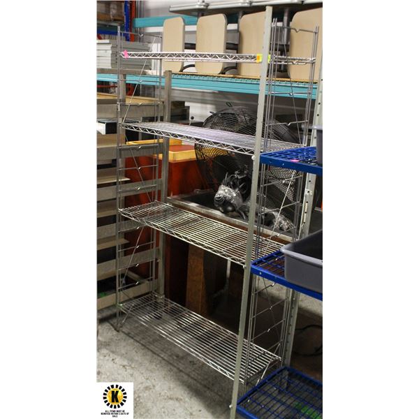 4-TIER METRO CHROME WIRE RACK - 42" X 12" X 73"