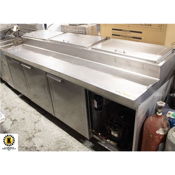 STAINLESS STEEL 92" PIZZA PREP TABLE