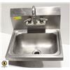 Image 1 : 5" DEEP SINGLE WELL WALL MOUNT SINK W/ TAP &