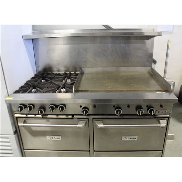 GARLAND US RANGE 5' DOUBLE OVEN W/ 4 OPEN BURNERS