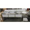 Image 1 : TRIPLE COMPARTMENT STAINLESS STEEL SINK W/ 24"