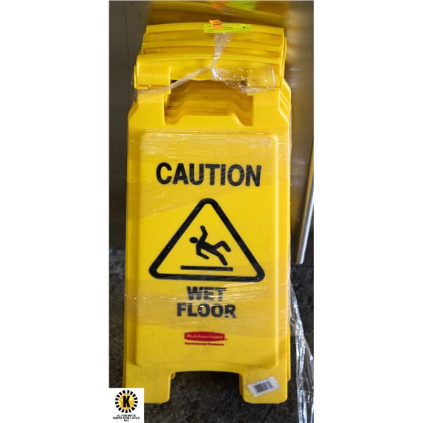 LOT OF 3 CAUTION WET FLOOR SIGNS