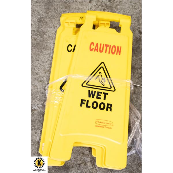 LOT OF 3 CAUTION WET FLOOR SIGNS