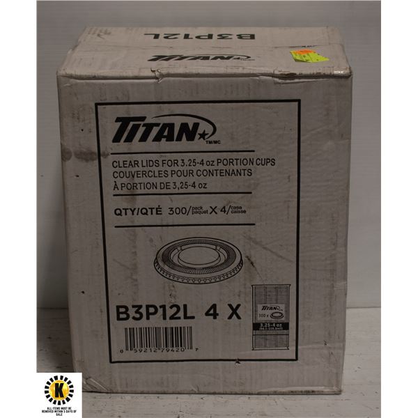 BOX OF 300 TITAN CLEAR LIDS FOR 3.25-4OZ PORTION