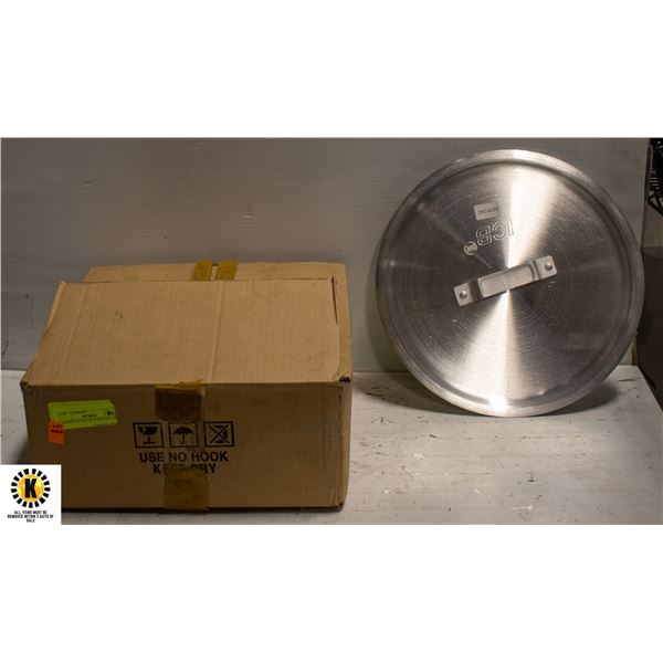 ASSORTED OMCAN STOCK POT LIDS