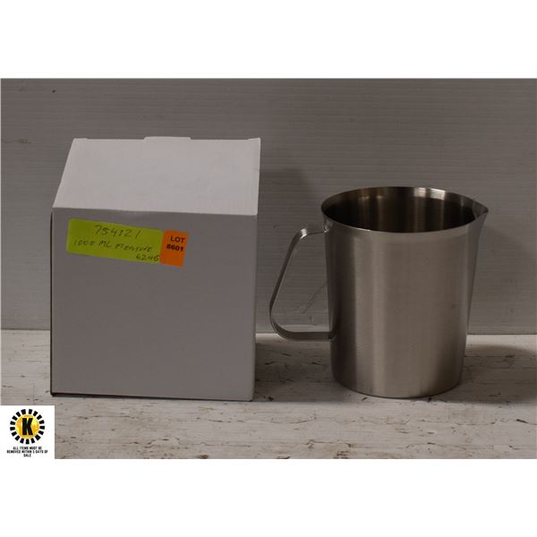 NEW 1000ML STAINLESS STEEL GRADUATED MEASURE