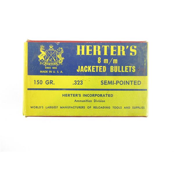 HERTER'S 8MM CALIBER BULLETS LOT