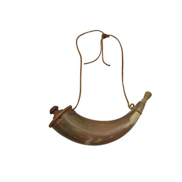 VINTAGE BLACK POWDER HORN