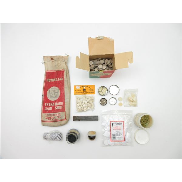 ASSORTED WADS / LEAD SHOT / ETC. LOT