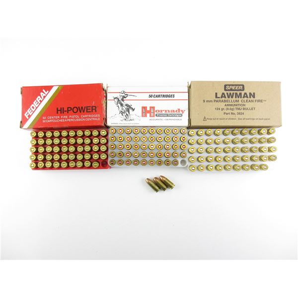 ASSORTED 9MM LUGER AMMO LOT