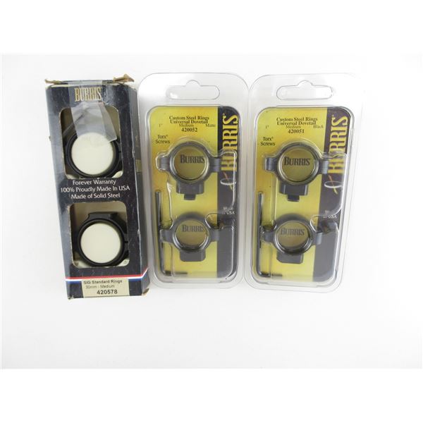 ASSORTED BURRIS SCOPE RINGS LOT
