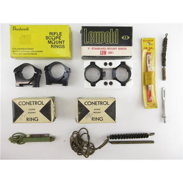 ASSORTED SCOPE RINGS AND ETC. LOT