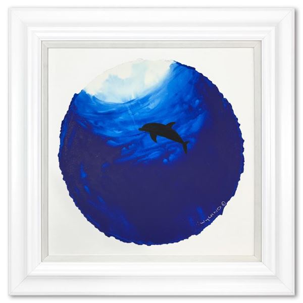 Wyland "Dolphin Swim in Blue" Original Watercolor on Paper