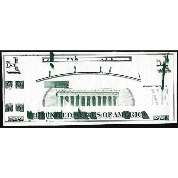 Circa 1970's Lincoln Memorial Giori Test Ink Smear Error Note