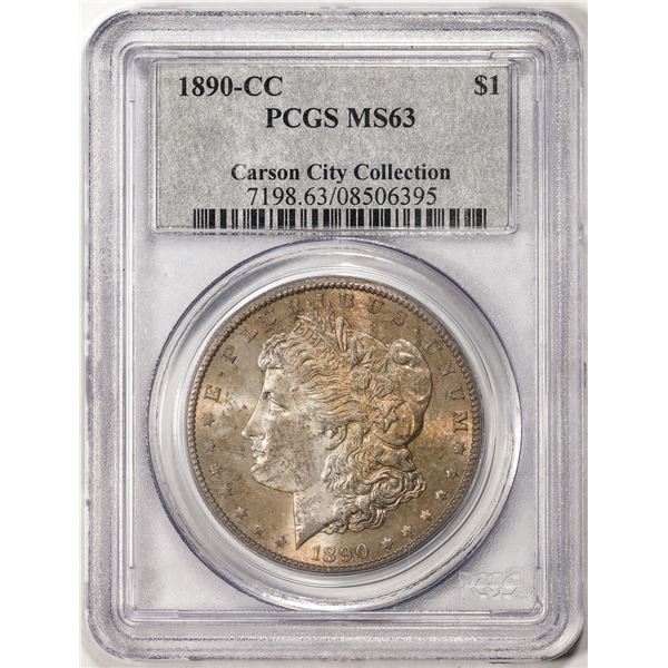 1890-CC $1 Morgan Silver Dollar Coin PCGS MS63 Carson City Collection