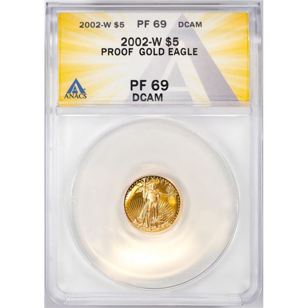 2002-W $5 Proof American Gold Eagle Coin ANACS PF69DCAM
